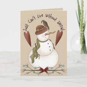 Country Snowman Weihnachtskarten Feiertagskarte