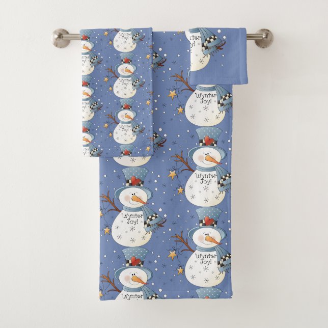 Country Snowman Wynter Joy Badehandtuch Set (Insitu)