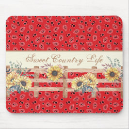Country Sonnenblumen auf Bandana Print Custom Mousepad