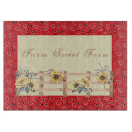 Country Sonnenblumen auf Bandana Print Custom Schneidebrett
