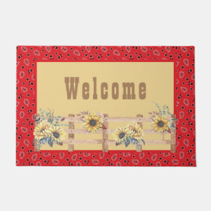 Country Sonnenblumen auf Bandana Print Fußmatte