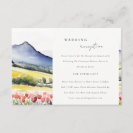 Country Spring Florlandschaft Hochzeitsempfang Begleitkarte