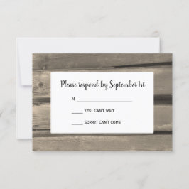 Country Stall Wood Wedding RSVP Response Card