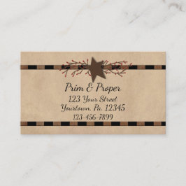 Country Star and Pip Berries Business Card Visitenkarte