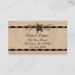 Country Star and Pip Berries Business Card Visitenkarte