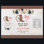 Country Stiefel oder Bows Gender Reveal Chip Bag Flyer<br><div class="desc">Vorlage für die Chip-Bag-Vorlage für Länderstiefel oder Bows</div>