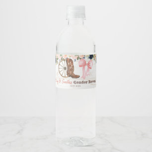 Country Stiefel oder Bows Gender Reveal Water Flas Wasserflaschenetikett