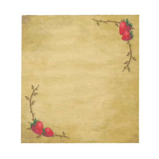 Country Strawberries Notepad Notizblock (Vorderseite)