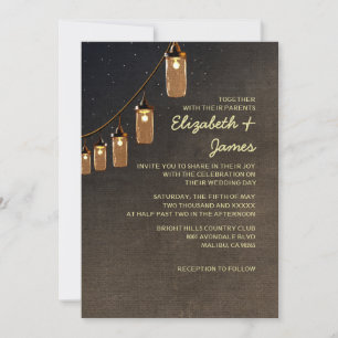 Country String Lights Hochzeit Einladungen