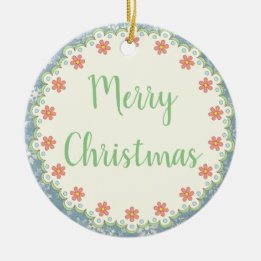 Country Style Frohe Weihnachtsbaum / Geschenk-Orna Keramikornament