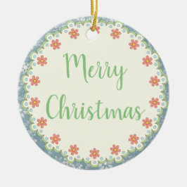 Country Style Frohe Weihnachtsbaum / Geschenk-Orna Keramikornament