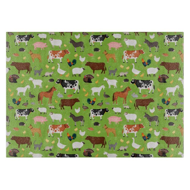 Country Style Glass Cutting Board - Küchendesign Schneidebrett (Vorderseite)