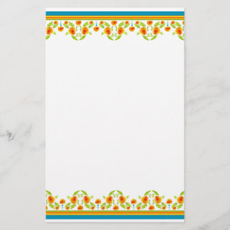 Country Style Marigolds Border Stationery Briefpapier
