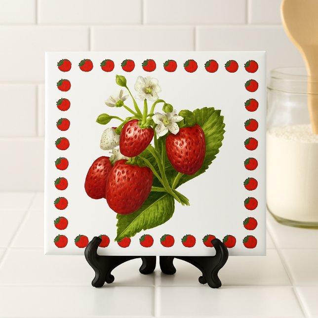 Country Style Strawberry Muster Keramik Tile Fliese (Von Creator hochgeladen)