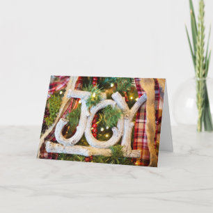 Country Styled Christmas Card, "Joy" Feiertagskarte