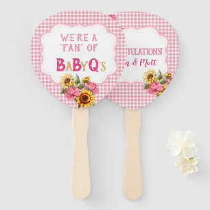 Country Sunblumen Rose Pink Gingham Karo BabyQ Fächer