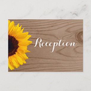 Country Sunflower Barn Wood Wedding Card Begleitkarte