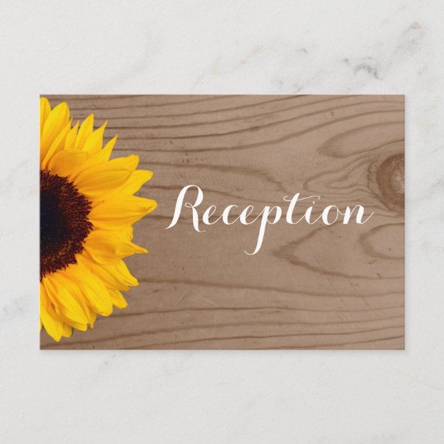 Country Sunflower Barn Wood Wedding Card Begleitkarte (Vorderseite)