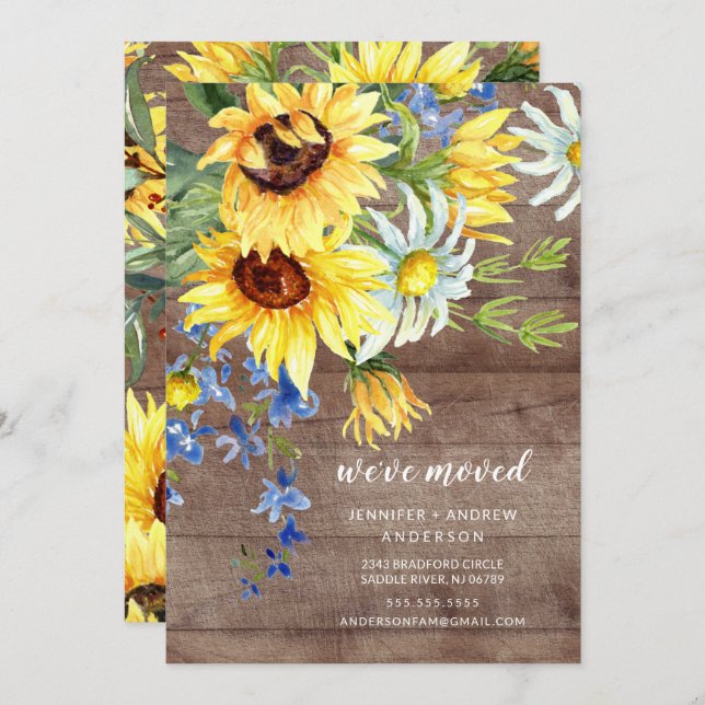 Country Sunflower Bouquet Ankündigung (Vorne/Hinten)