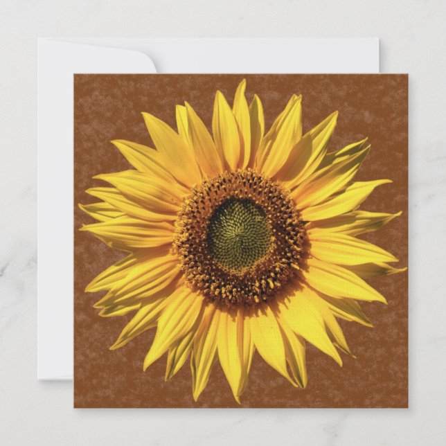 Country Sunflower Brown Brautparty Einladung (Vorderseite)