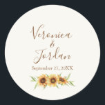 Country Sunflower Custom Wedding Stickers<br><div class="desc">Country Sunflower Custom Wedding Stickers diese Aufkleber koordinieren mit unserer Country Sunflower Wedding Collection. Weitere Dankeschön-Designs finden Sie auf Metro-Event.com und MetroEvents auf Zazzle.</div>