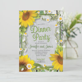 Country Sunflower Daisy Kinderdusche Party Einladung