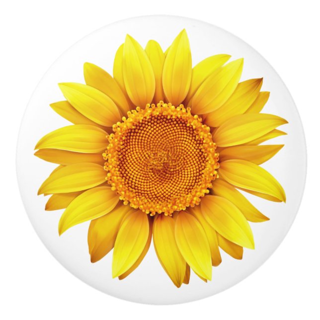 Country Sunflower Design Keramikknauf (Vorderseite)