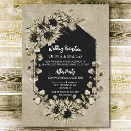 Country Sunflower Floral Hochzeitsempfang Einladung