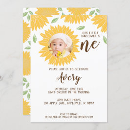 Country Sunflower Foto 1. Geburtstag Party Einladung