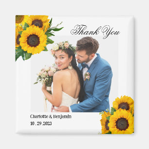 Country Sunflower Foto Gastgeschenk Hochzeit Gesch Magnet