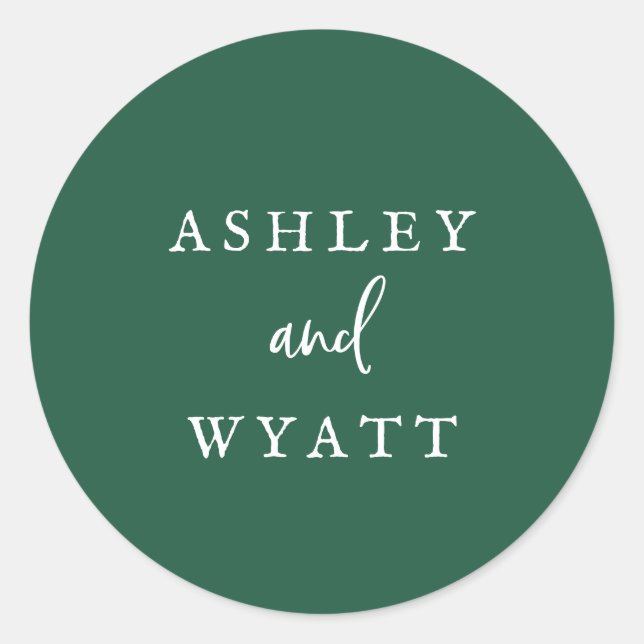 Country Sunflower Green Coordinated Umschlag Aufkl Runder Aufkleber (Vorderseite)