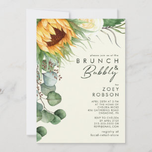 Country Sunflower Hellgelber Brunch und Bubbly Einladung