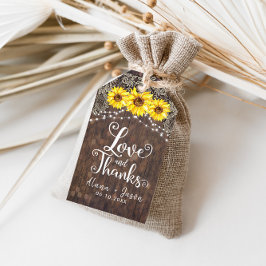 Country Sunflower Lace Gastgeschenk Hochzeit Danke Geschenkanhänger