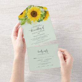 Country Sunflower | Münzhochzeit in einem All In One Einladung