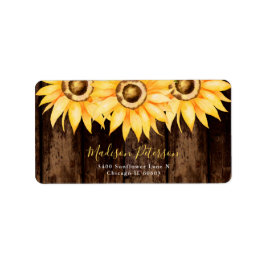 Country Sunflower Rücksendeadresse Geburtstag Adressaufkleber