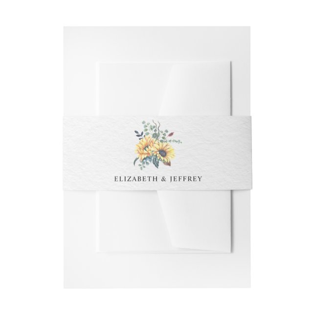 Country Sunflower Rustic Elegante Hochzeit Einladungsbanderole (Vorderseite Beispiel)
