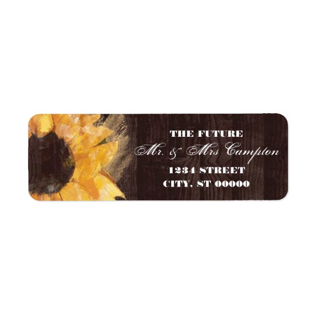 Country Sunflower Wedding Label (Vorne)