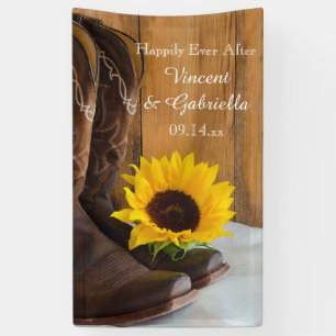 Country Sunflower Western Hochzeit Banner