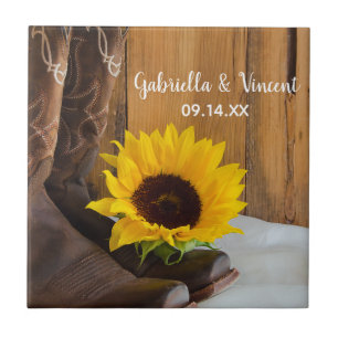 Country Sunflower Western Hochzeit Fliese