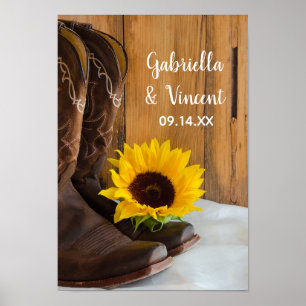Country Sunflower Western Hochzeit Poster