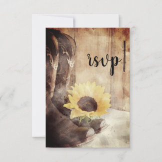 Country Sunflower Western Hochzeitwasser UAWG RSVP Karte