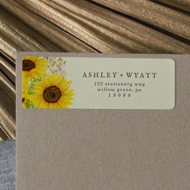 Country Sunflower | Yellow Return Address Label (Von Creator hochgeladen)