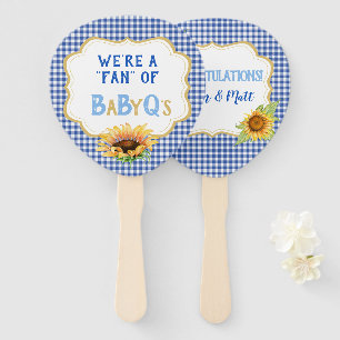 Country Sunflowers Blue Gingham Karo BabyQ Fächer