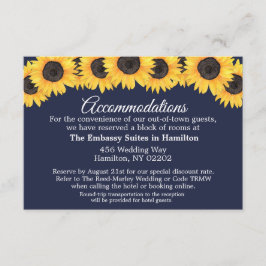 Country Sunflowers Blue Unterkunft Card Begleitkarte
