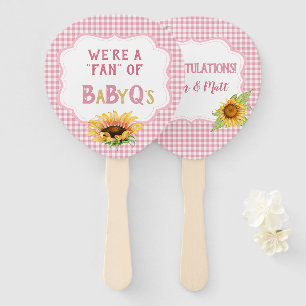 Country Sunflowers Pink Gingham Karo BabyQ Fächer