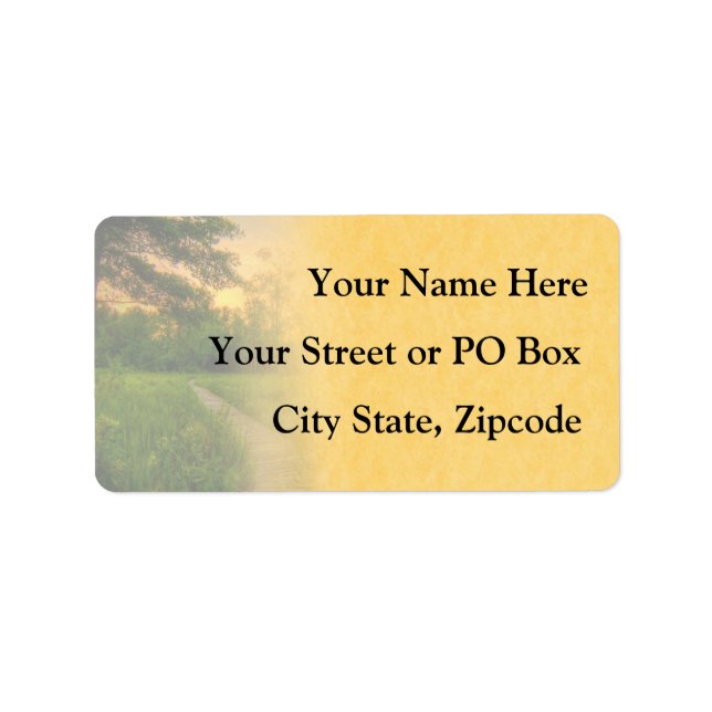 Country Sunset Hochzeit Adressaufkleber (Vorne)