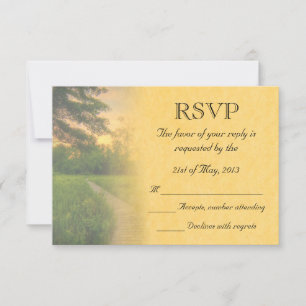 Country Sunset Wedding RSVP Karte