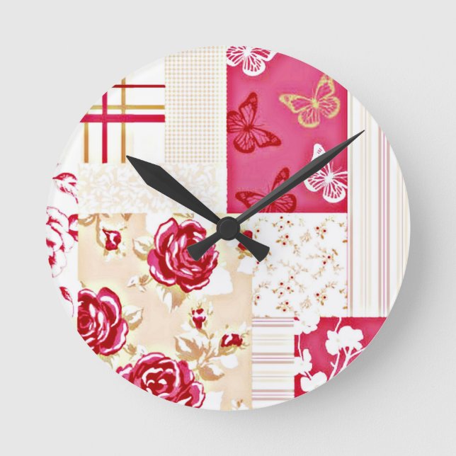 Country Sweet Ruby Red Wall Clock Runde Wanduhr (Vorderseite)