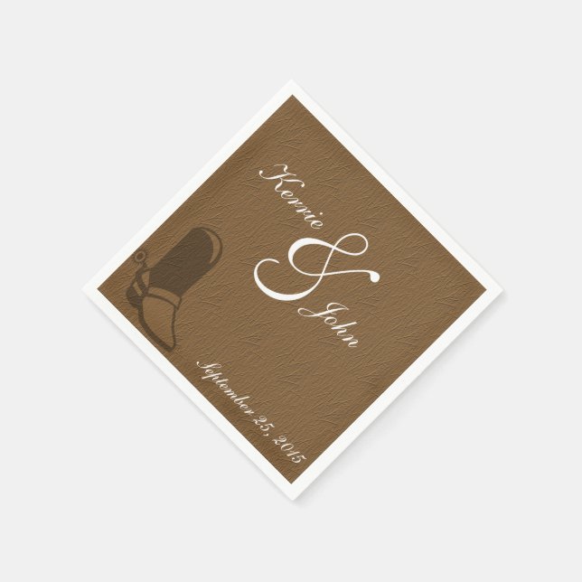 Country Theme Wedding Paper Napkins Serviette (Ecke)