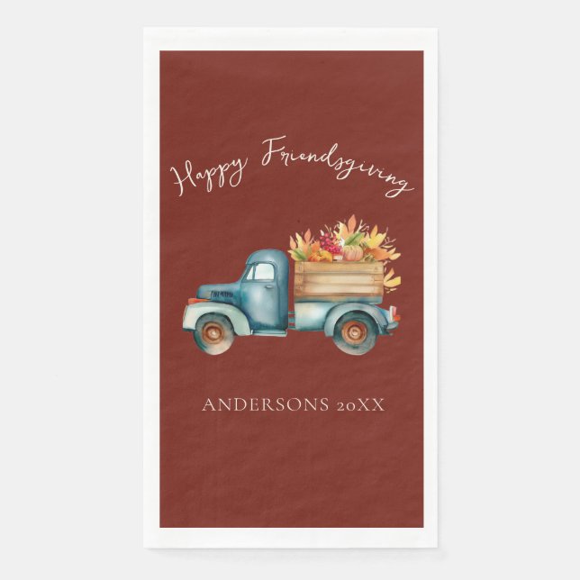Country Truck Friendsgiving  Serviette (Vorderseite)